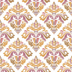 Fototapeta na wymiar Orient vector classic pattern. Seamless abstract brown, red and white background with vintage elements. Orient pattern. Ornament for wallpapers and packaging