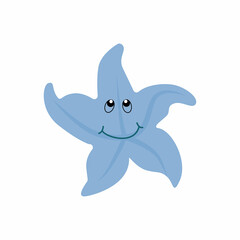 Sea star. Vector isolated illustration on white background.