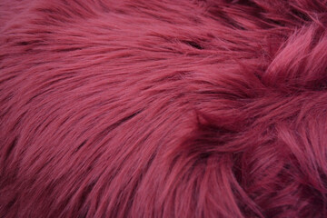Fuchsia shaggy long pile artificial fur texture