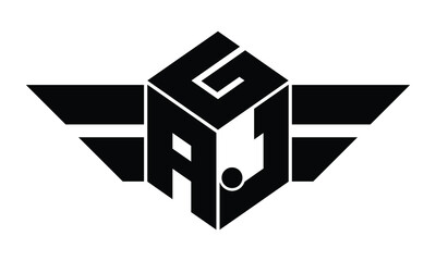 GAJ three letter gaming logo in polygon cube shape logo design vector template. wordmark logo   emblem logo   monogram logo   initial letter logo   sports logo   minimalist logo   typography logo   © Fahim