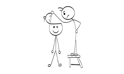 Vector cartoon stick figure or character illustration for print or use as poster, card, flyer or T Shirt