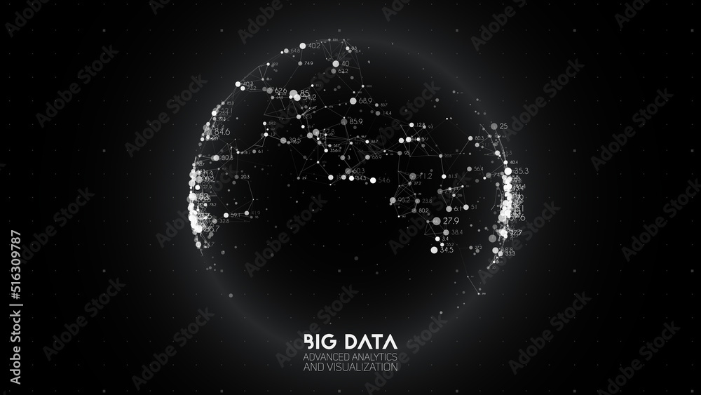 Poster big data visualization. futuristic infographic. information aesthetic design. visual data complexity