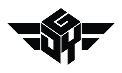 GDY three letter gaming logo in polygon cube shape logo design vector template. wordmark logo | emblem logo | monogram logo | initial letter logo | sports logo | minimalist logo | typography logo | - obrazy, fototapety, plakaty