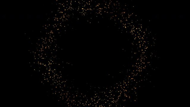 Golden hexagonal shiny dust particles abstract background. Seamless looping luxury motion design. Video animation Ultra HD 4K 3840x2160
