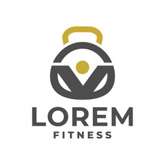 gym logo with letter V. for fitness center logo or any business related to gym, fitness and sport.