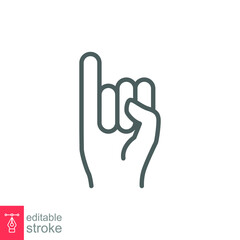 Promise line icon. Simple outline style. Finger, gesture, little, communication concept. Black and white symbol. Vector illustration isolated on white background. Editable stroke EPS 10