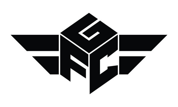 GFC three letter gaming logo in polygon cube shape logo design vector template. wordmark logo | emblem logo | monogram logo | initial letter logo | sports logo | minimalist logo | typography logo |