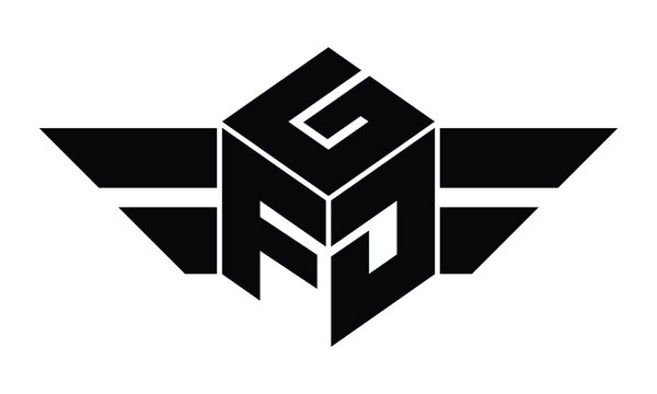 GFD three letter gaming logo in polygon cube shape logo design vector template. wordmark logo | emblem logo | monogram logo | initial letter logo | sports logo | minimalist logo | typography logo |