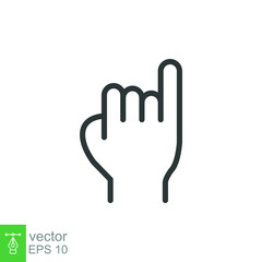 Promise line icon. Simple outline style. Finger, gesture, little, communication concept. Black and white symbol. Vector illustration isolated on white background. EPS 10