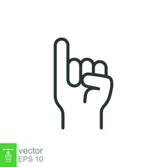 Obraz premium Promise line icon. Simple outline style. Finger, gesture, little, communication concept. Black and white symbol. Vector illustration isolated on white background. EPS 10