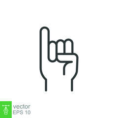 Promise line icon. Simple outline style. Finger, gesture, little, communication concept. Black and white symbol. Vector illustration isolated on white background. EPS 10