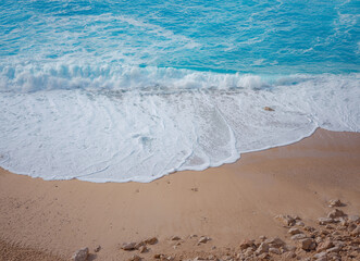 nobody on Kaputas beach, Mediterranean coast Sea, Kas, Turkey. Lycia coast on winter day during vacation