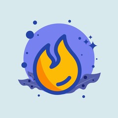 Obraz premium Flame flat illustration. Fire signs vector illustration.