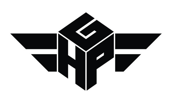 GHP three letter gaming logo in polygon cube shape logo design vector template. wordmark logo | emblem logo | monogram logo | initial letter logo | sports logo | minimalist logo | typography logo |