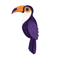 Cute tropical toucan bird vector illustration for advertising, children book, postcards, posters and more