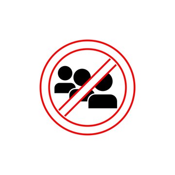 No Or Stop. Queue Icon. People Waiting Sign Isolated On White Background