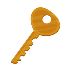 The key to the apartment, safe or house. Vector illustration isolated on white background