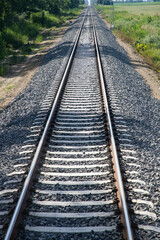 Fototapeta na wymiar train tracks slow travel concept