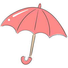 핑크색 우산 일러스트

