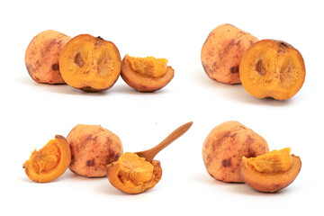 Ripe cowa fruits isolated on white background.
