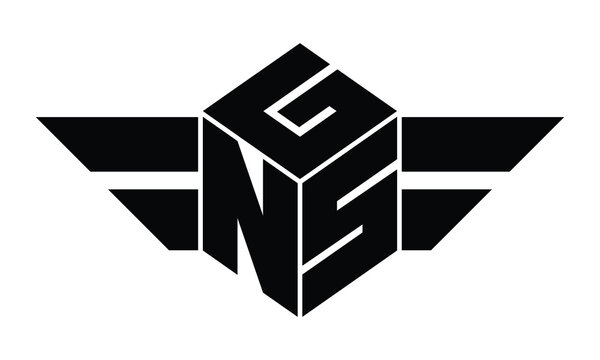 GNS three letter gaming logo in polygon cube shape logo design vector template. wordmark logo | emblem logo | monogram logo | initial letter logo | sports logo | minimalist logo | typography logo |