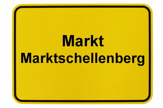 Illustration eines Ortsschildes von Marktschellenberg in Bayern