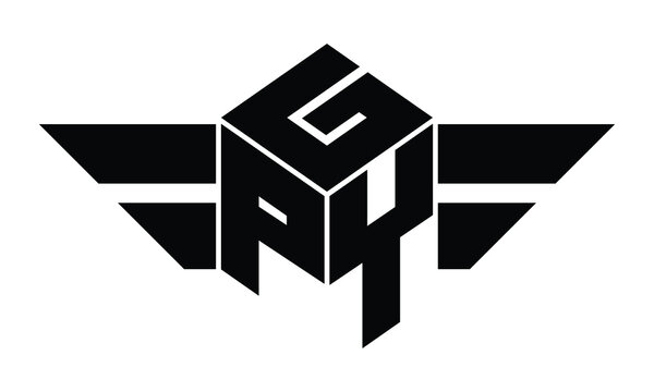 GPY three letter gaming logo in polygon cube shape logo design vector template. wordmark logo | emblem logo | monogram logo | initial letter logo | sports logo | minimalist logo | typography logo |