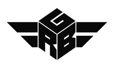 GRB three letter gaming logo in polygon cube shape logo design vector template. wordmark logo | emblem logo | monogram logo | initial letter logo | sports logo | minimalist logo | typography logo | - obrazy, fototapety, plakaty