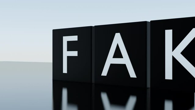 Fact fake black blocks animation