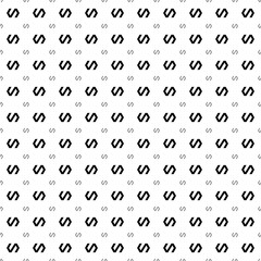 Square seamless background pattern from black polymer symbols are different sizes and opacity. The pattern is evenly filled. Vector illustration on white background