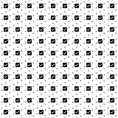 Square seamless background pattern from geometric shapes are different sizes and opacity. The pattern is evenly filled with big black checkbox symbols. Vector illustration on white background