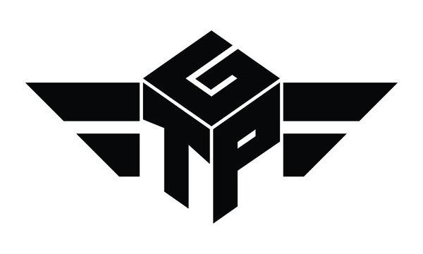 GTP three letter gaming logo in polygon cube shape logo design vector template. wordmark logo | emblem logo | monogram logo | initial letter logo | sports logo | minimalist logo | typography logo |