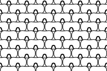 Seamless pattern completely filled with outlines of diving goggles symbols. Elements are evenly spaced. Vector illustration on white background