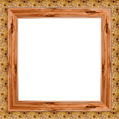Minimalist square wooden frame. Vector