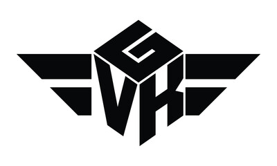 GVK three letter gaming logo in polygon cube shape logo design vector template. wordmark logo   emblem logo   monogram logo   initial letter logo   sports logo   minimalist logo   typography logo   © Fahim