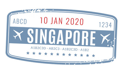 Travel arriving stamp. Tourist passport grunge visa