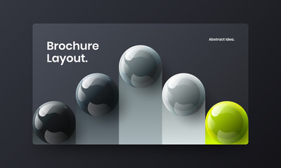 Simple realistic spheres postcard layout. Amazing web banner design vector concept.