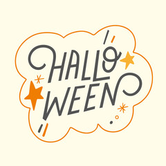 Happy Halloween vector lettering. Holiday lettering for banner. Happy Halloween poster, greeting card, party invitation. Vector illustration.