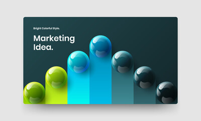 Clean website screen vector design template. Abstract 3D balls brochure concept.