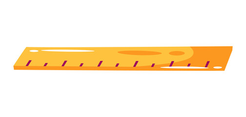 Illustration of ruler. School item. Education image for design.