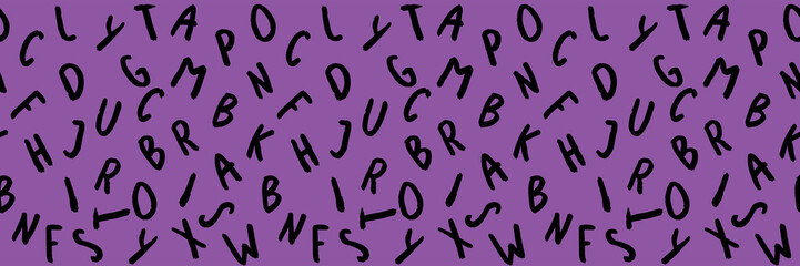 template with the image of keyboard symbols. set of letters. Surface template. fiolet purple background. Banner for insertion into site.