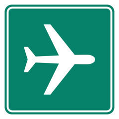 Flugzeug und Schild
