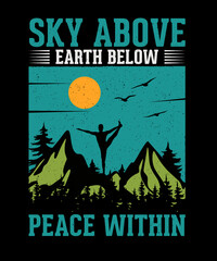 Sky Above Earth Below peace within, Yoga T-shirt design