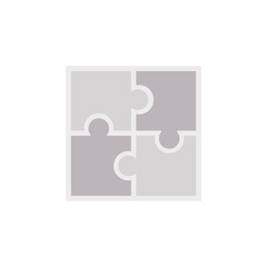 Obraz premium Puzzle vector icon teamwork. Pastel colours.