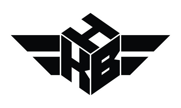 HKB three letter gaming logo in polygon cube shape logo design vector template. wordmark logo | emblem logo | monogram logo | initial letter logo | sports logo | minimalist logo | typography logo |