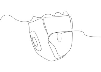 Obraz premium Protecting helmet one line art. Continuous line drawing of MMA, boxing, wrestling, mixed martial arts, sport, sports, activity, struggle, fight, athlete, strength, competition, training.