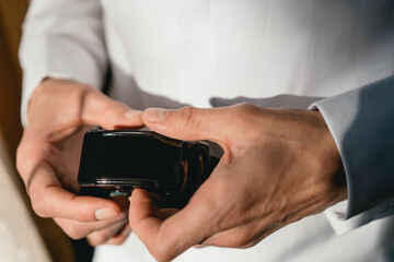 businessman holding a wallet