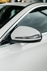 luxury new car year side mirror with 3d camera view on parking