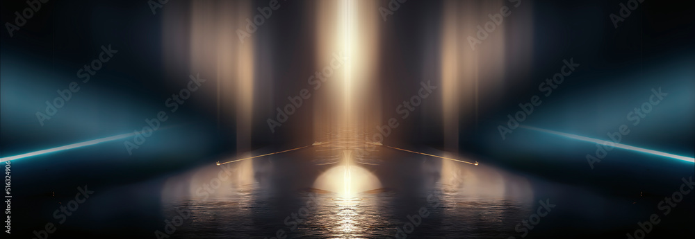 Wall mural abstract modern dark background with rays and lines. dark empty scene. night abstract background wit