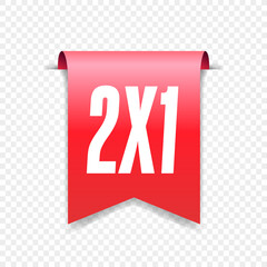 2X1, Buy 1 Get 2 Label for Shopping Advertising	